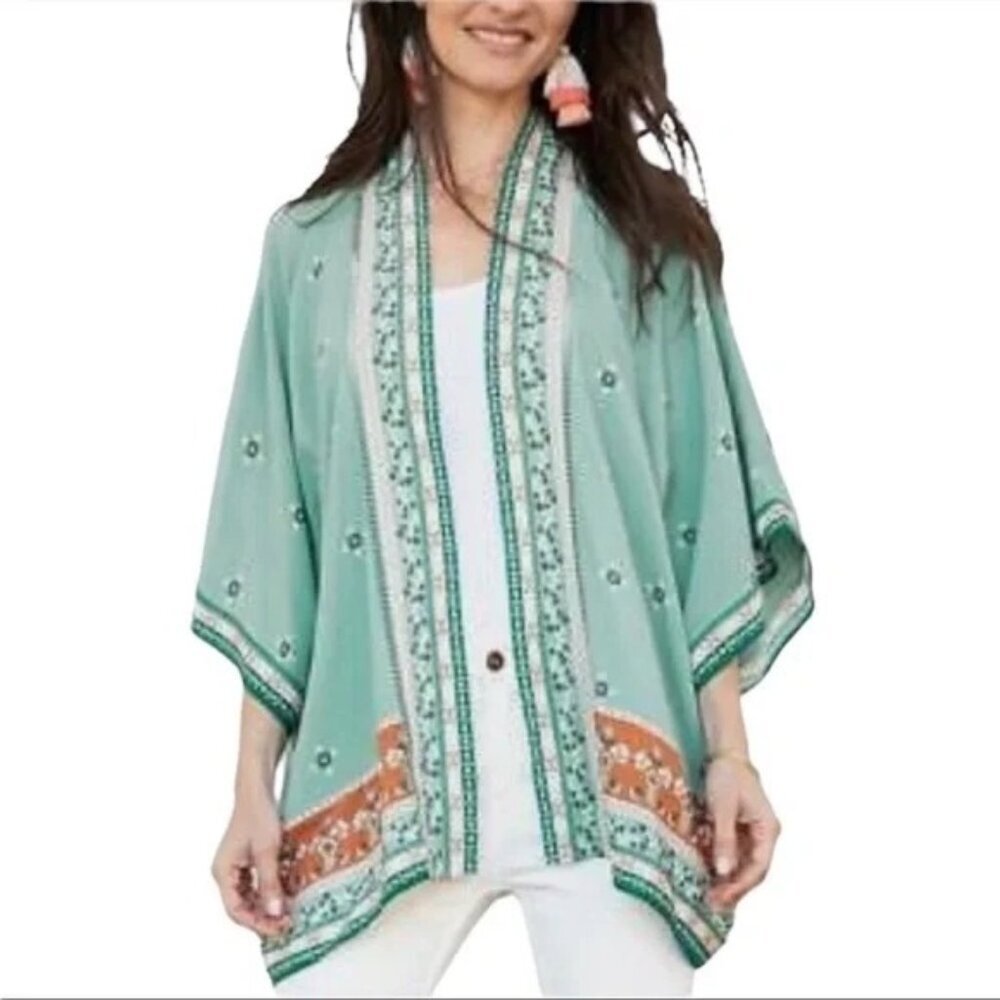 Matilda Jane Boho Floral Southwestern Kimono Wrap Womens Size XS/S Rayon Flowy
